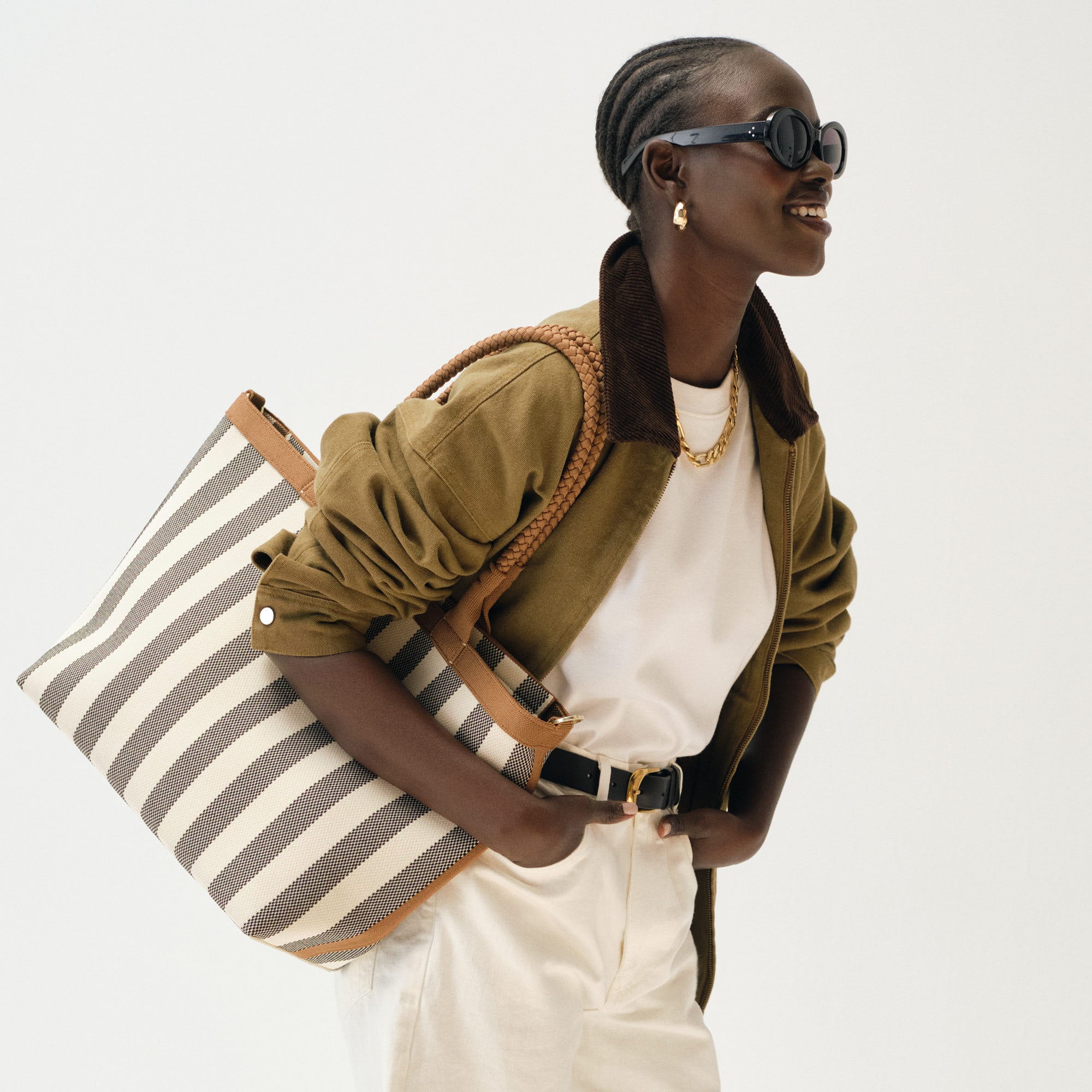 The Lightweight Zip Tote - Cabana Stripe - Image 3
