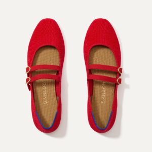 The ReVelvet? Double Buckle Mary Jane - ReVelvet? Red Crisp